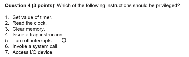 Solved Question 4 (3 points): Which of the following | Chegg.com