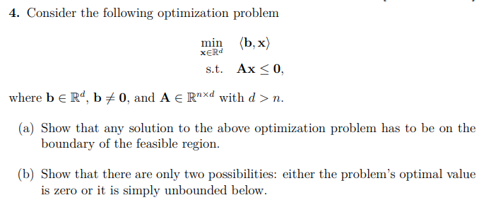 4. Consider the following optimization problem | Chegg.com