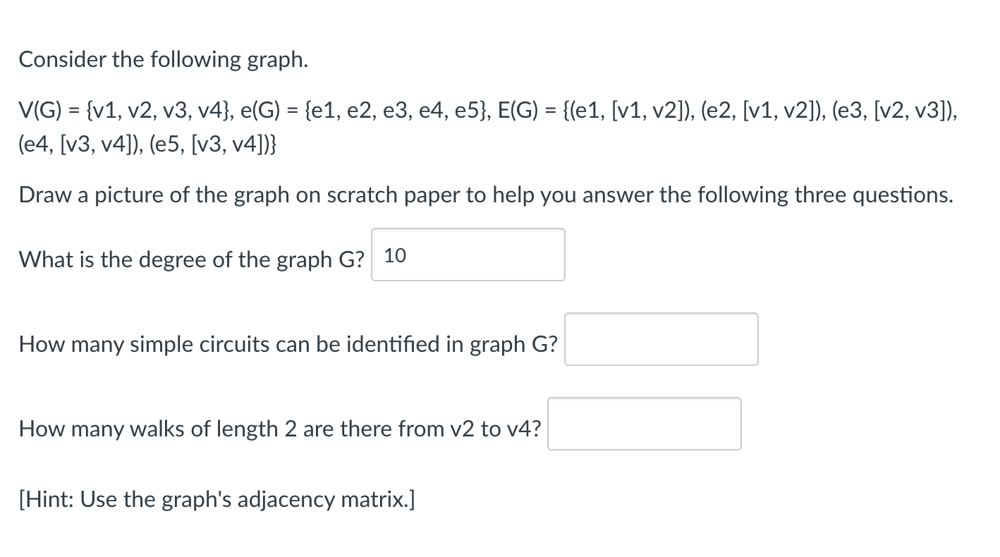 Solved Consider The Following Graph. | Chegg.com