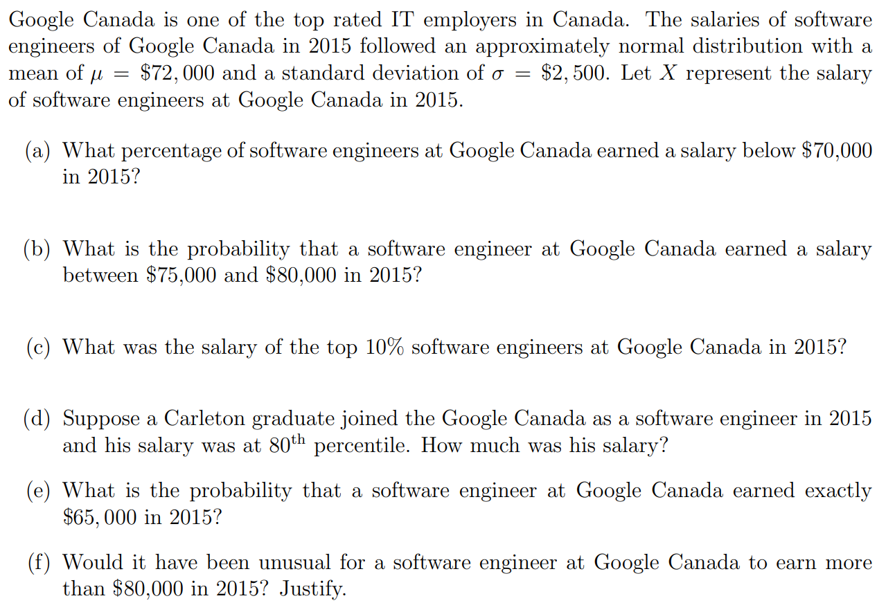 Solved Google Canada is one of the top rated IT employers in