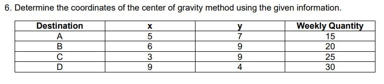 Solved 6. Determine the coordinates of the center of gravity | Chegg.com