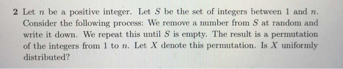 Solved Let n be a postive integer. Let S br the set of | Chegg.com