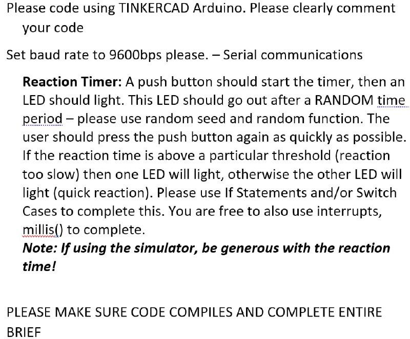 Solved Please code using TINKERCAD Arduino. Please clearly | Chegg.com