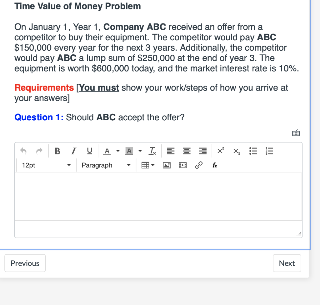 Solved Time Value of Money Problem On January 1, Year 1, | Chegg.com
