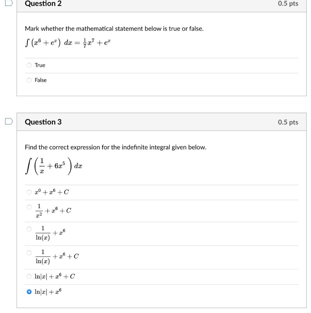 Mark whether the mathematical statement below is true | Chegg.com