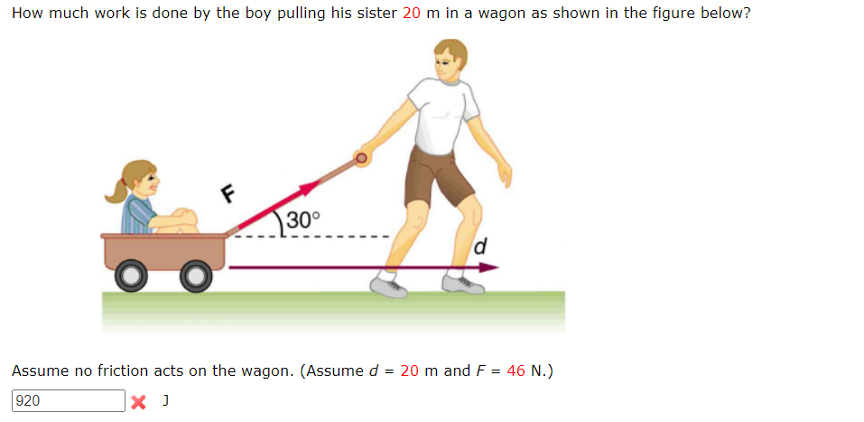 Solved Assume no friction acts on the wagon. (Assume d=20 m | Chegg.com