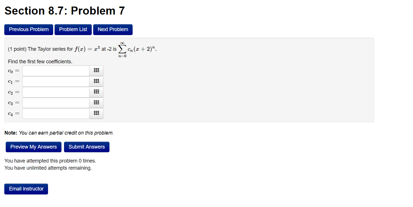 Solved Section 8 7 Problem 7 Previous Problem Problem List Chegg Solved Section 8 7 Problem 7 Previous Problem Problem List Chegg