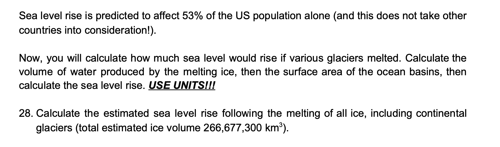 Solved Sea level rise is predicted to affect 53% of the US | Chegg.com