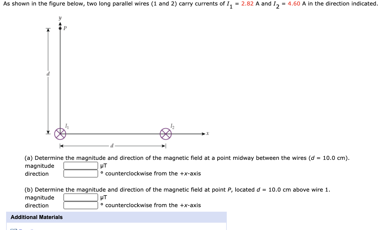 Solved As Shown In The Figure Below, Two Long Parallel Wires | Chegg.com