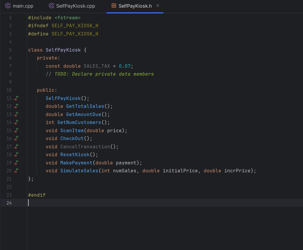 Solved 22.25 ﻿Module 03: Program: Self pay kioskProgram | Chegg.com