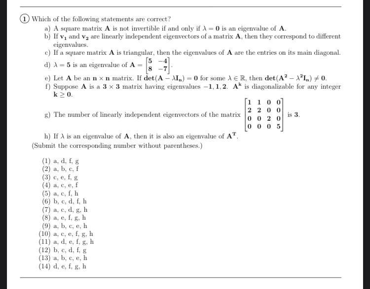 Solved Which Of The Following Statements Are Correct A Chegg Com