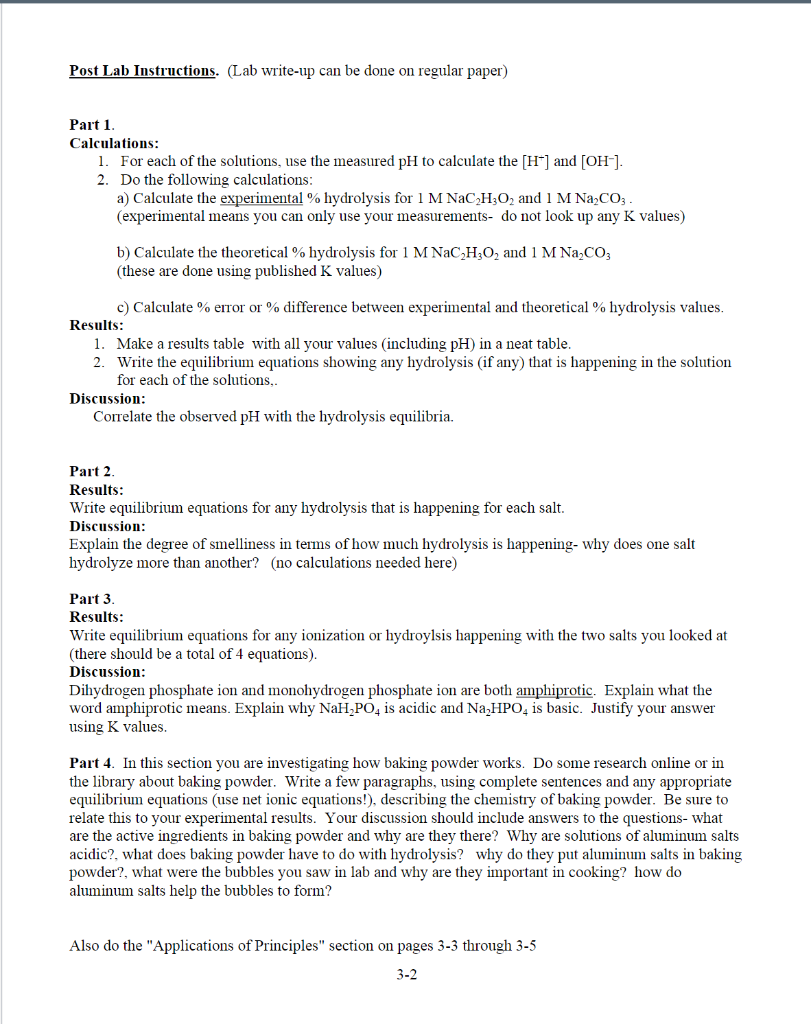 Solved Data: Part 1 1M of: NaCH3CO2 ph=8.79 NaCl ph = | Chegg.com