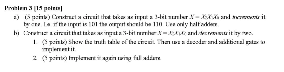 Solved Problem 3 [15 points] a) (5 points) Construct a | Chegg.com