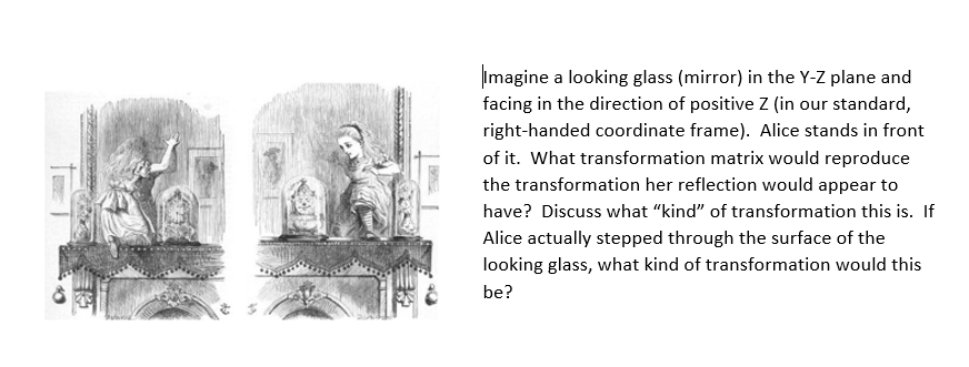 magine a looking glass (mirror) in the Y-Z plane and | Chegg.com