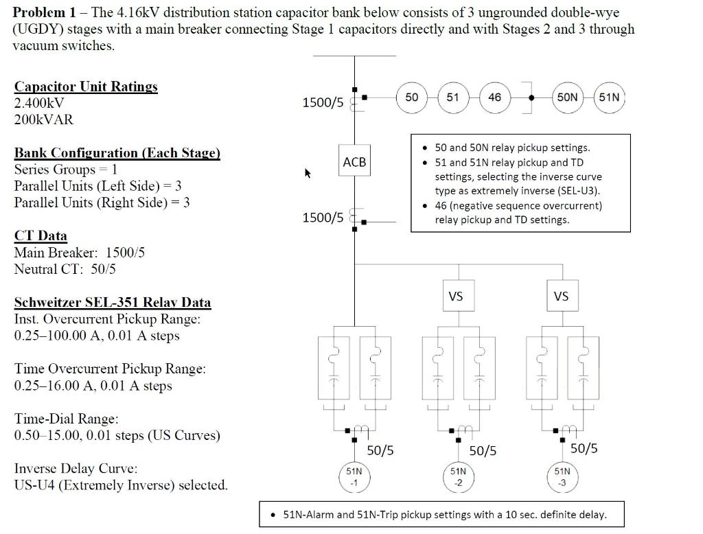 Solved Problem 1 The 4.16kV distribution station capacitor