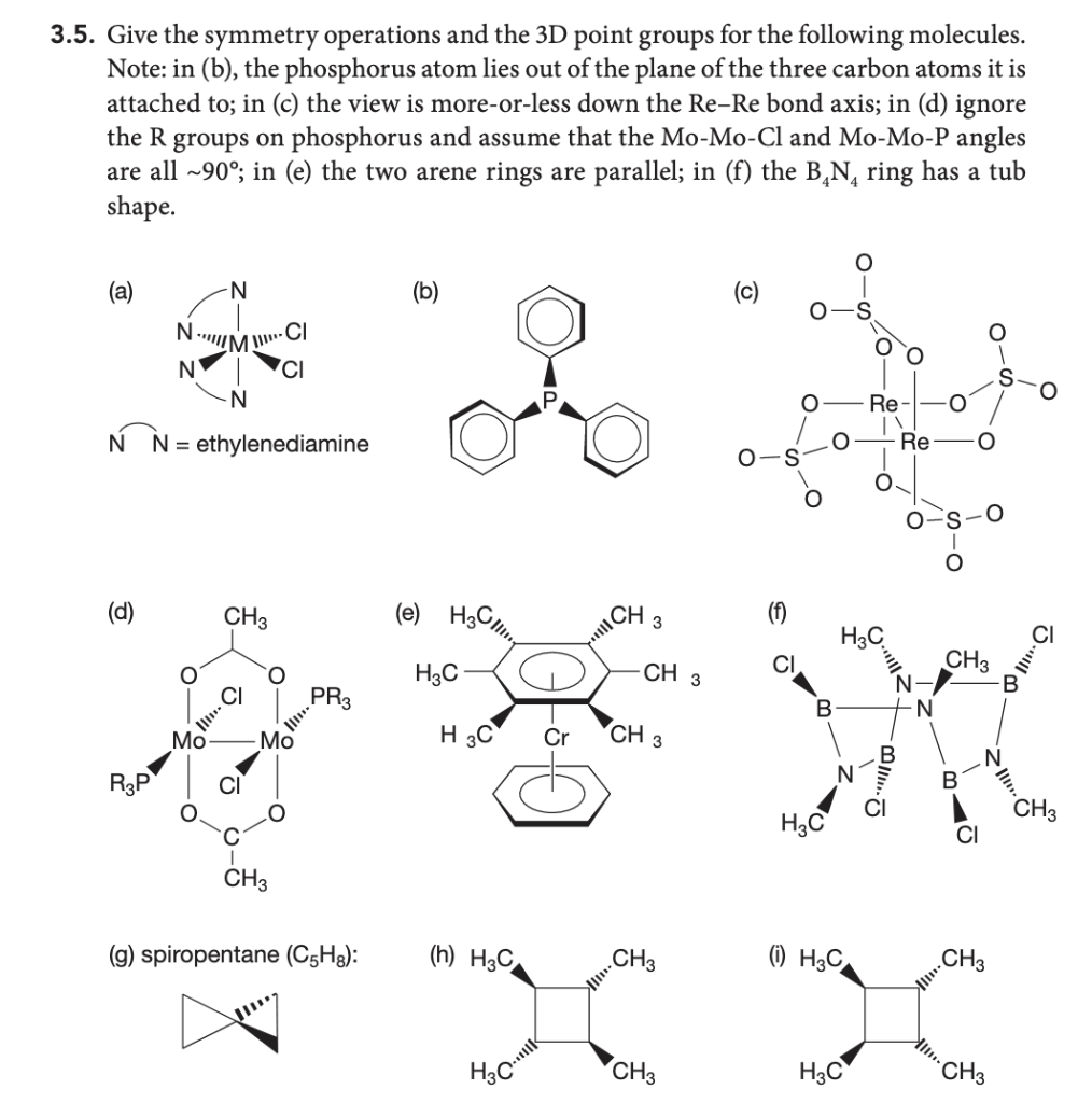 Solved 3.5. Give the symmetry operations and the 3D point | Chegg.com