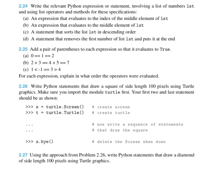 Solved please answer only questions 2.25 to 2.27 i will give | Chegg.com