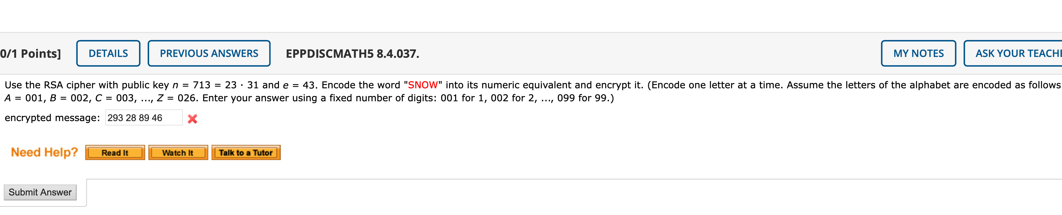 Solved 0/1 Points] DETAILS PREVIOUS ANSWERS EPPDISCMATH5 | Chegg.com
