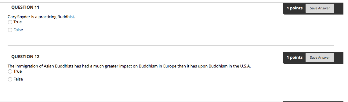 Solved QUESTION 11 1 points Save Answer Gary Snyder is a | Chegg.com
