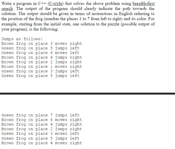 Solved The puzzle has the following legal moves: • A frog | Chegg.com