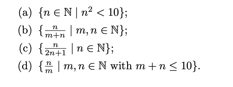 Solved (a) {n∈N∣n2