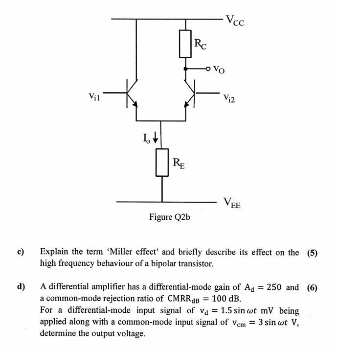 Solved a) For the common emitter amplifier circuit in Figure | Chegg.com