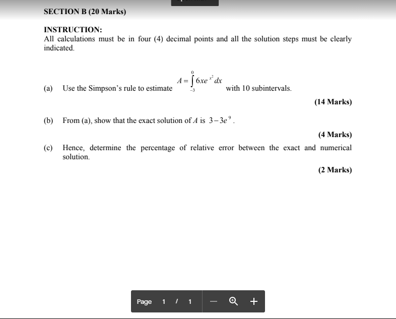 Solved SECTION B (20 Marks) INSTRUCTION: All Calculations | Chegg.com