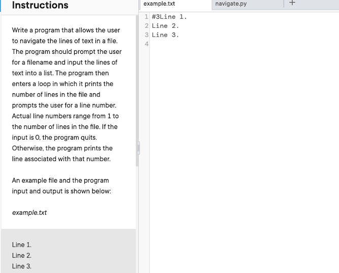 Solved Write a program that allows the user to navigate the | Chegg.com
