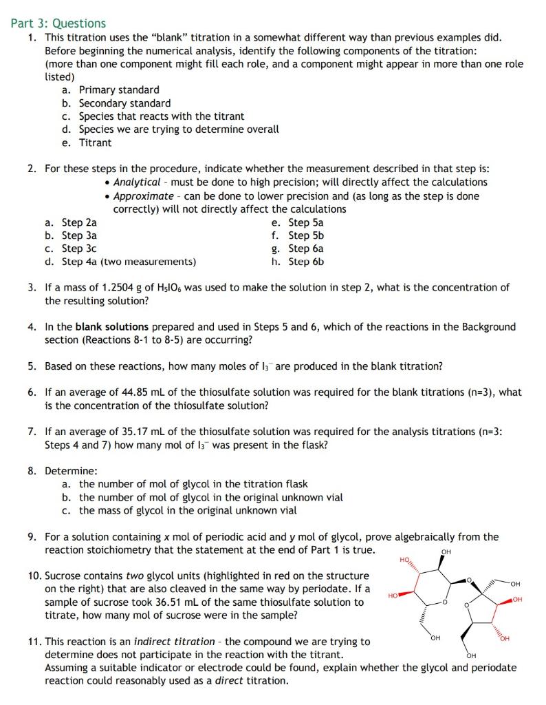 Part 1 Background and Reactions The titrations