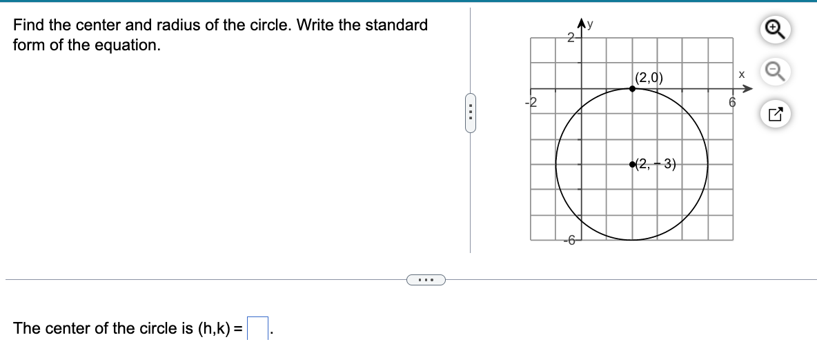 Solved Find the center and radius of the circle. Write the | Chegg.com