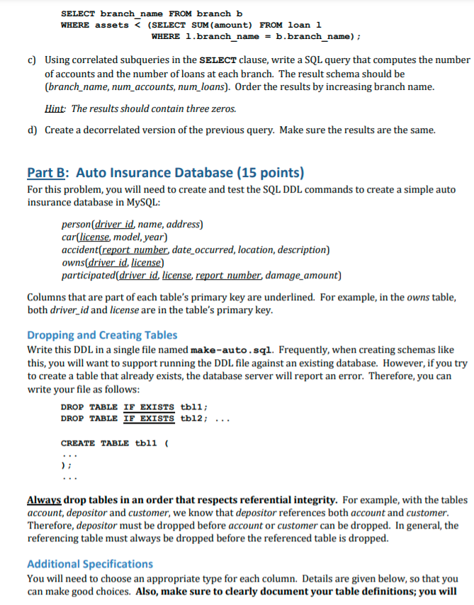 Assignment 3: SQL DDL, UDFs, and other TLAs1 Keep | Chegg.com