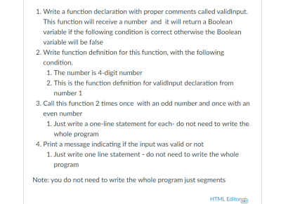 Solved 1. Write a function declaration with proper comments | Chegg.com