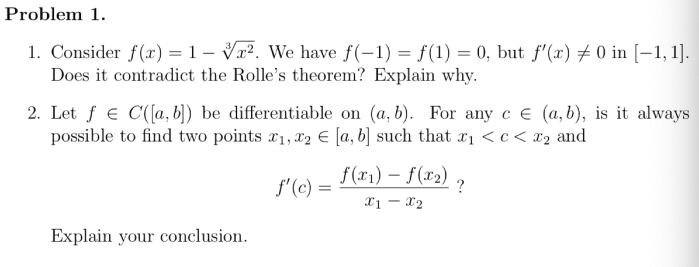 Solved Problem 1 1 Consider Fx 1 V2 We Have F 1 8839