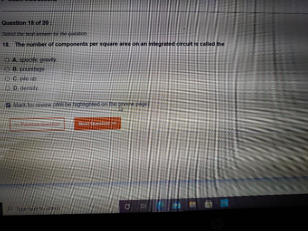 Solved Question 18 of 20 Select the best answer for the | Chegg.com