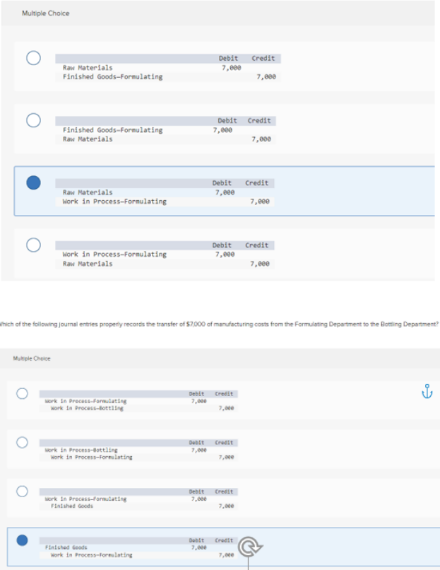 Solved Multiple Choice Credit Debit 7,eee Raw Materials