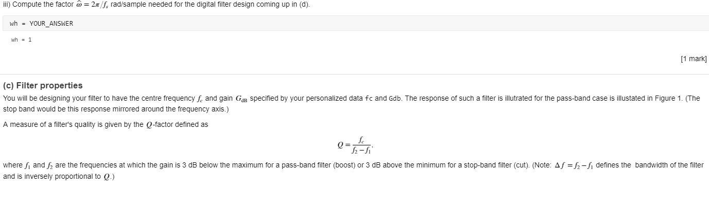 Solved Set Up This Code Will Output The Centre Frequency Chegg Com