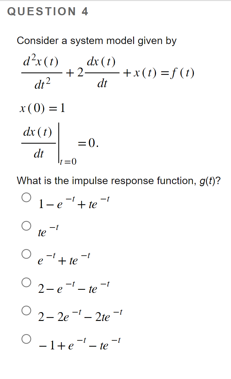 Solved Consider a system model given by | Chegg.com