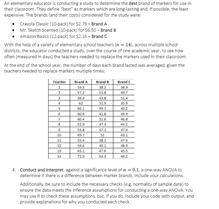 Solved An elementary educator is conducting a study to | Chegg.com