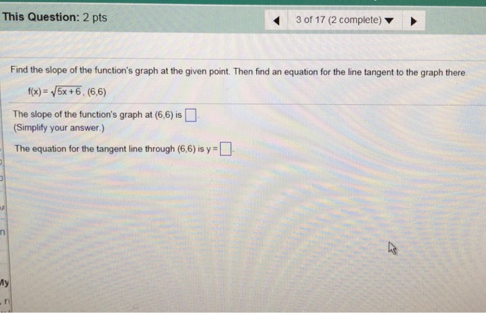 Solved This Question: 2 pts 3 of 17 (2 complete Find the | Chegg.com