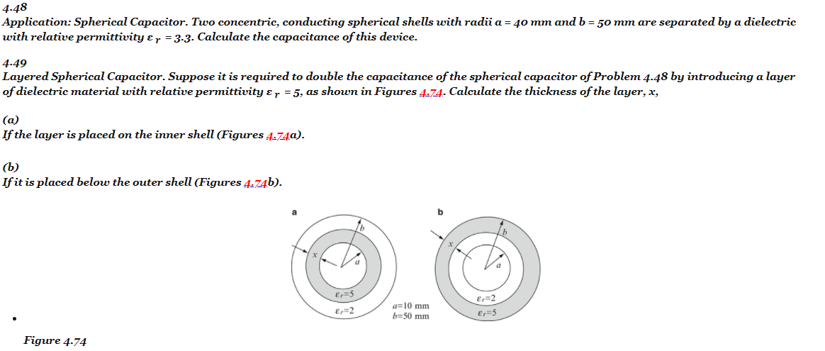 Solved 4.48 Application: Spherical Capacitor. Two | Chegg.com