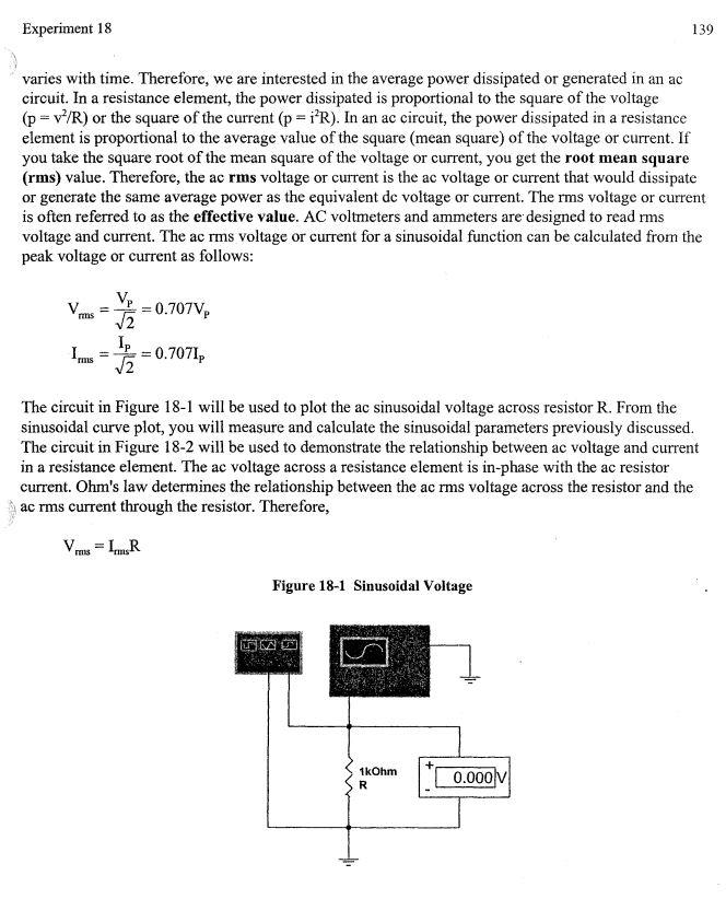 Solved Voltage and Current in AC Circuits—RMS Objectives: 1. | Chegg.com
