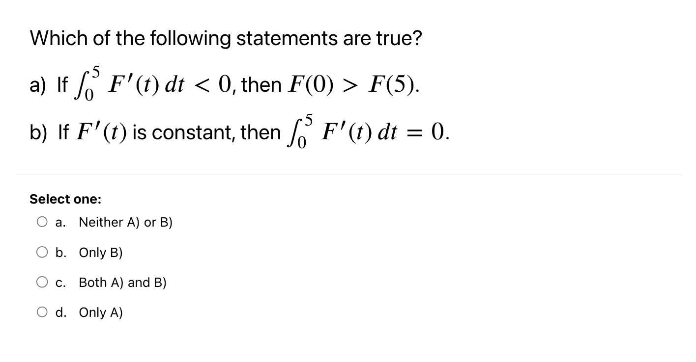 Solved Which Of The Following Statements Are True? A) If | Chegg.com