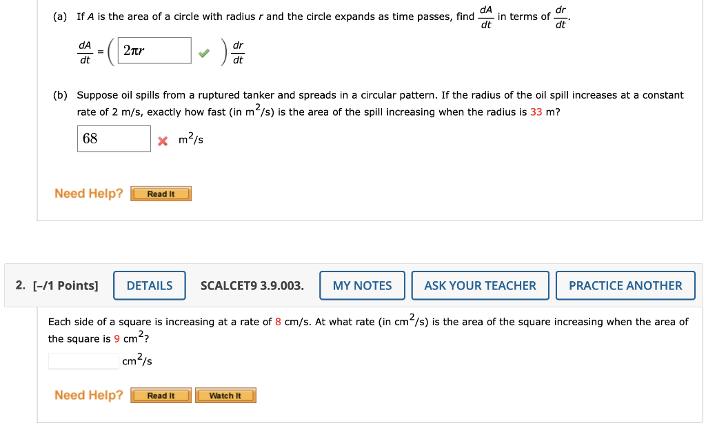 solved-a-if-a-is-the-area-of-a-circle-with-radius-r-and-chegg