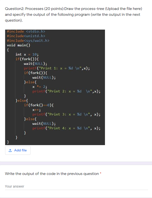 Solved Question 1: Pipes (20 points): Write a C program that | Chegg.com