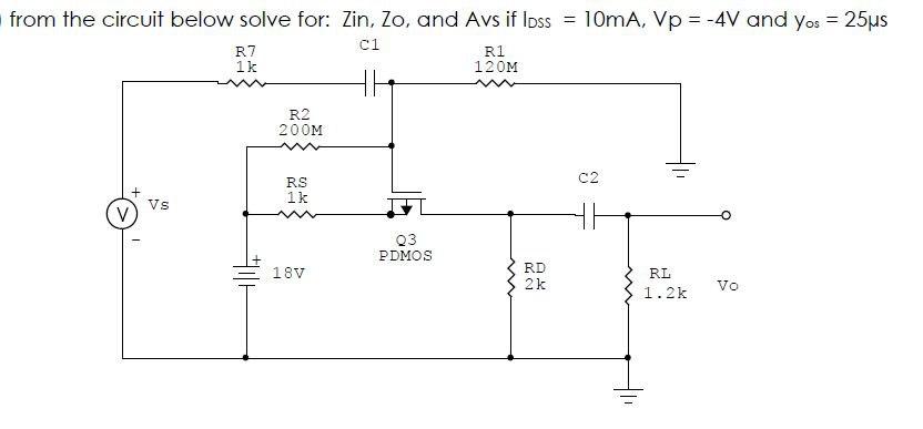 Solved Solve for Zin, Zout, and Ays if Ipon = 8mA, Yos = | Chegg.com