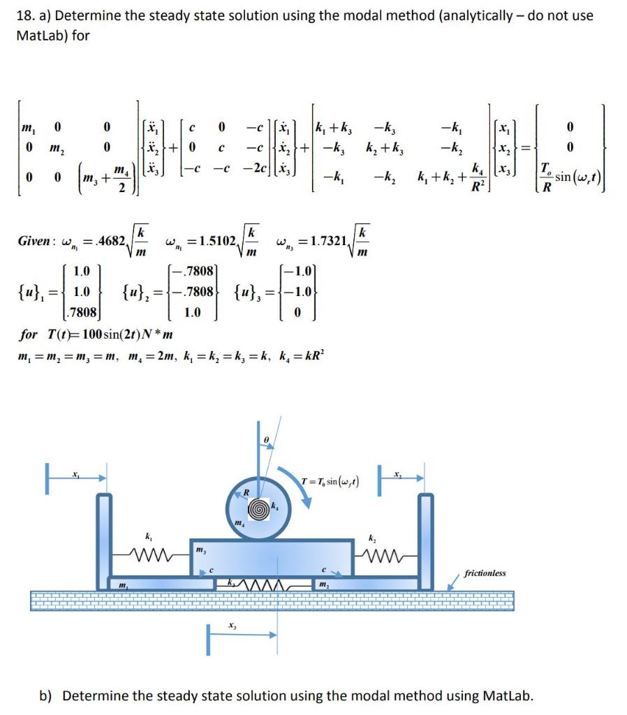 18. a) Determine the steady state solution using the | Chegg.com