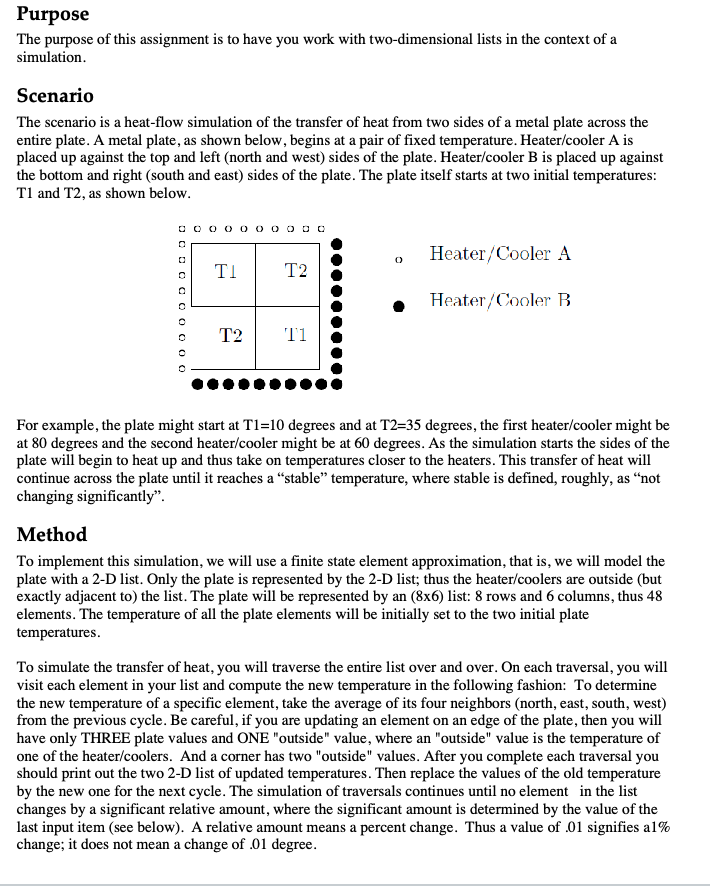 Solved Purpose The purpose of this assignment is to have you | Chegg.com