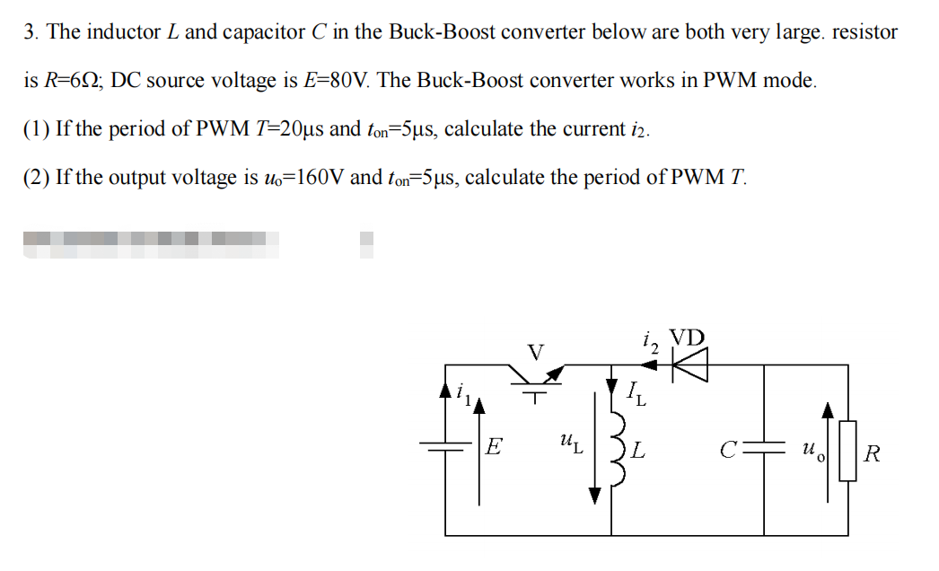 Solved 3. The inductor L and capacitor C in the Buck-Boost | Chegg.com