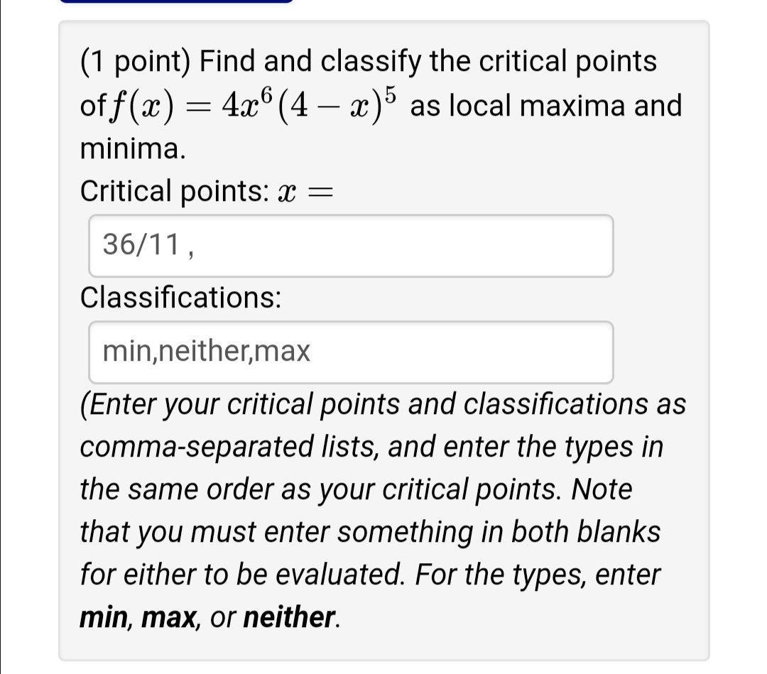 Solved (1 point) Find and classify the critical points | Chegg.com