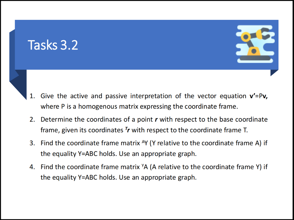 Solved Tasks 3.2 1. Give the active and passive | Chegg.com